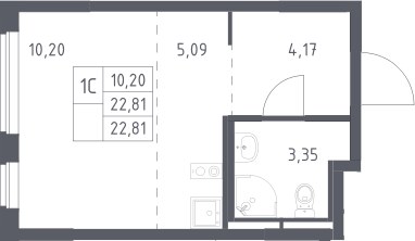 Планировка 22.81 м²