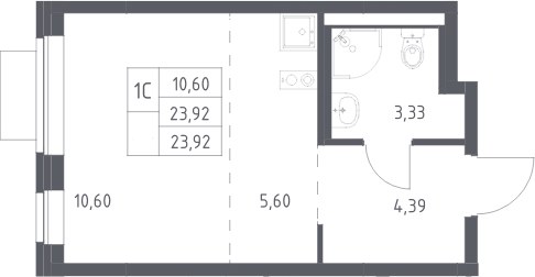 Планировка 23.92 м²