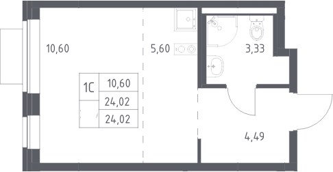 Планировка 24.02 м²