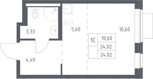 Планировка 24.02 м²