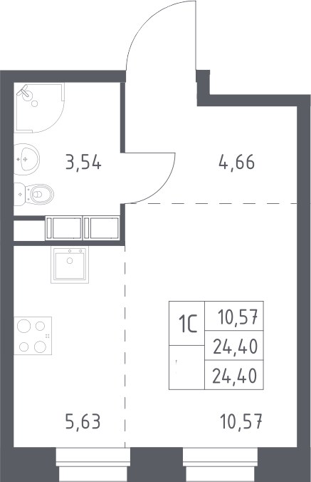 Планировка 24.4 м²