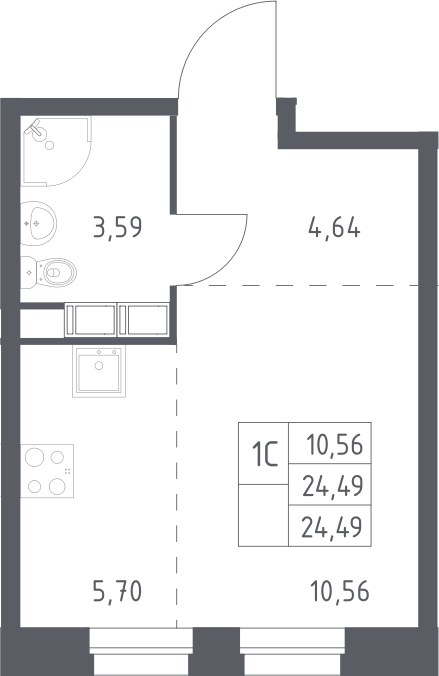 Планировка 24.49 м²