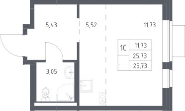 Планировка 25.73 м²