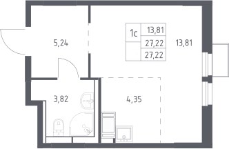 Планировка 27.22 м²