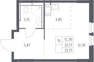 Планировка 25.17 м²