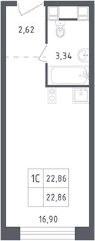Планировка 22.86 м²