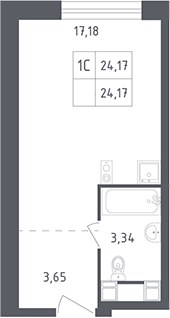 Планировка 24.17 м²