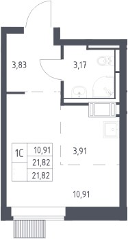 Планировка 21.82 м²
