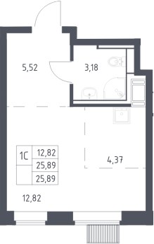 Планировка 25.89 м²