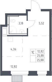 Планировка 25.88 м²