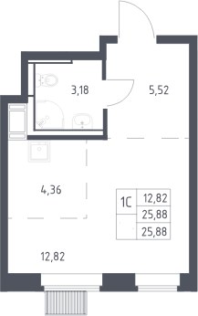 Планировка 25.88 м²
