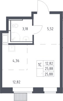 Планировка 25.88 м²