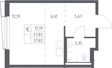 Планировка 27.82 м²