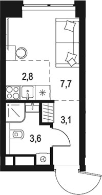 Планировка 17.2 м²