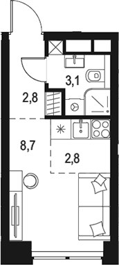 Планировка 17.4 м²