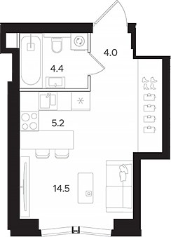 Планировка 28.1 м²