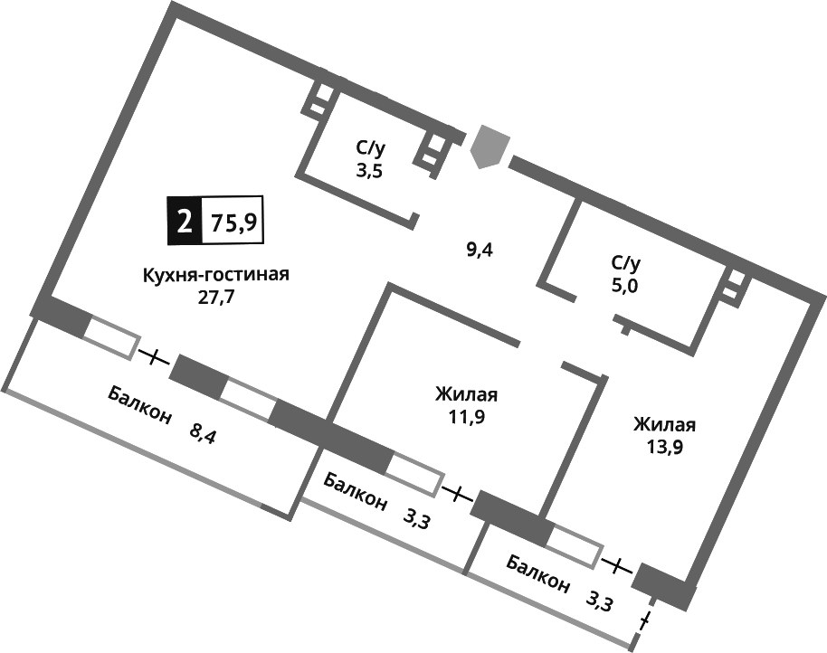 Планировка 71.3 м²