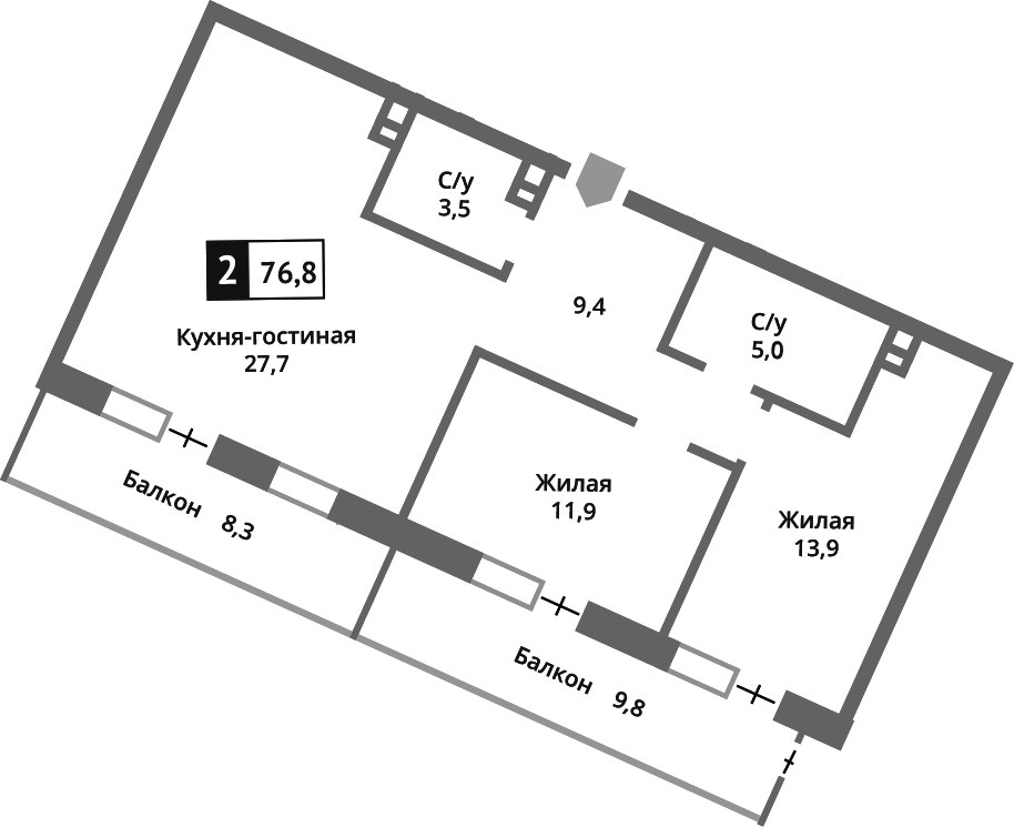 Планировка 71.3 м²