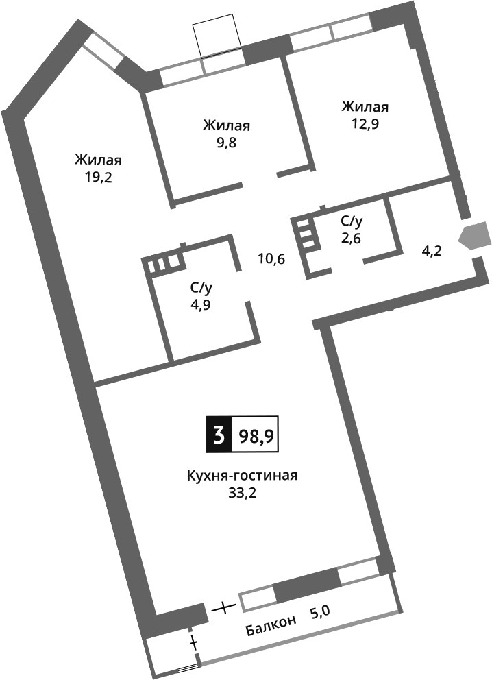 Планировка 97.6 м²