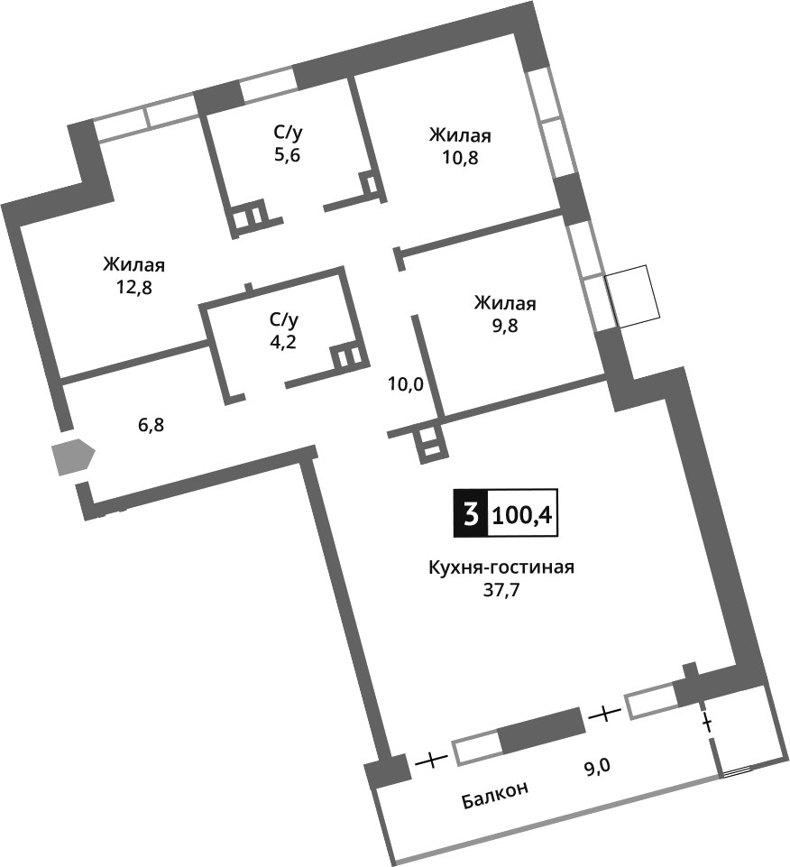 Планировка 97.8 м²