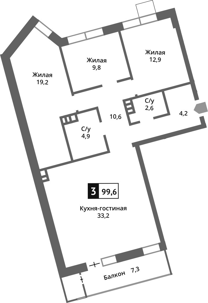 Планировка 97.6 м²