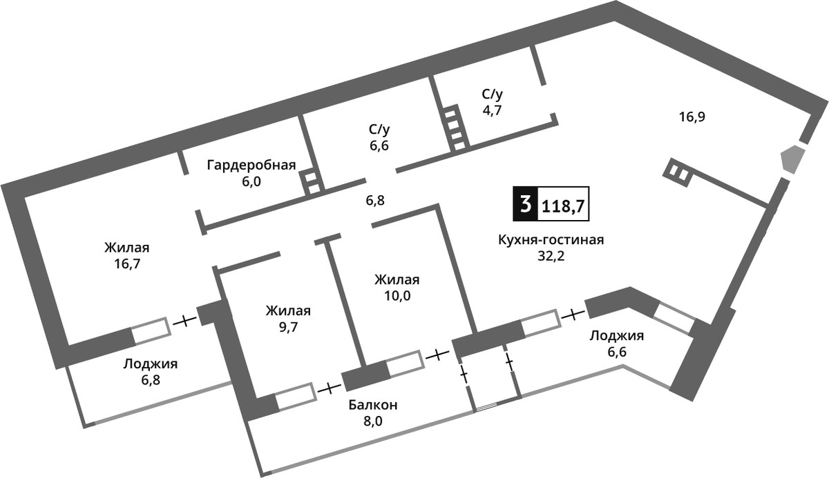 Планировка 109.7 м²