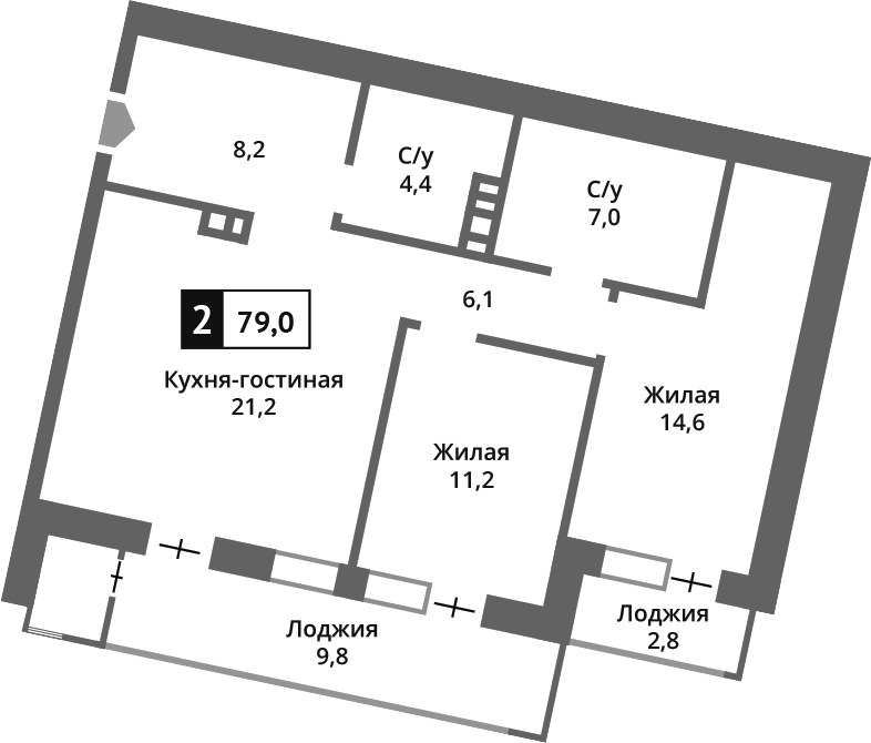 Планировка 72.5 м²