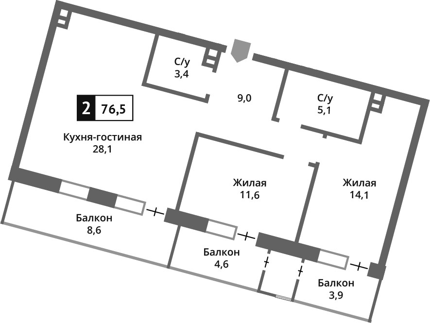 Планировка 71.2 м²