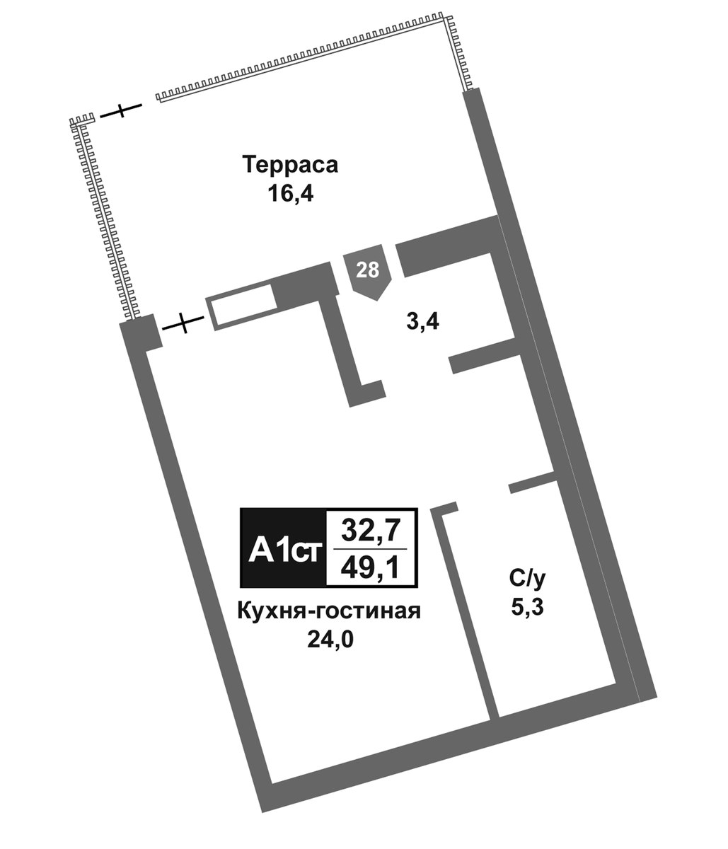Планировка 49.1 м²