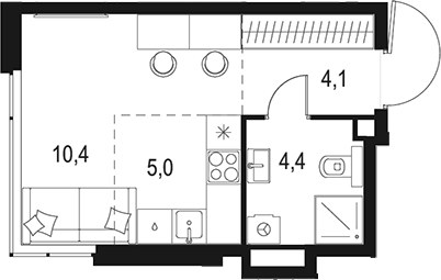 Планировка 23.9 м²