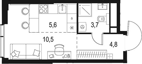 Планировка 24.6 м²