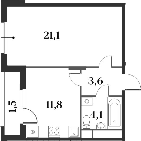 Планировка 42.1 м²