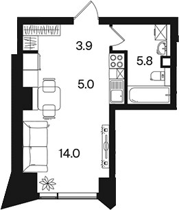 Планировка 28.7 м²