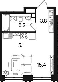 Планировка 29.5 м²