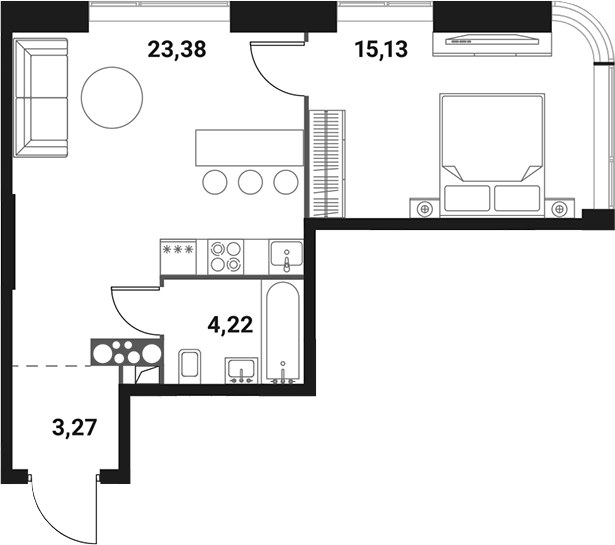 Планировка 46.0 м²