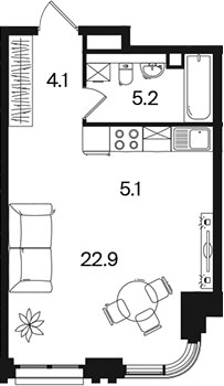 Планировка 37.2 м²