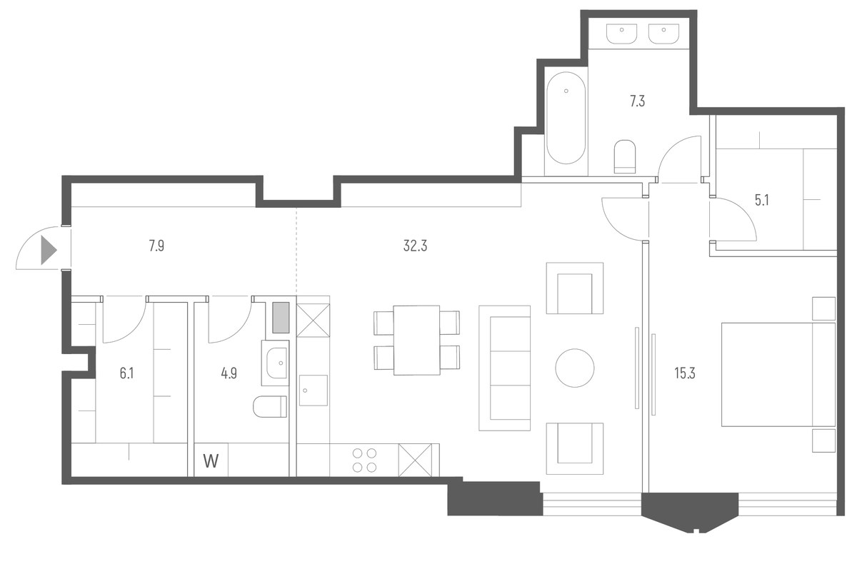 Планировка 78.9 м²