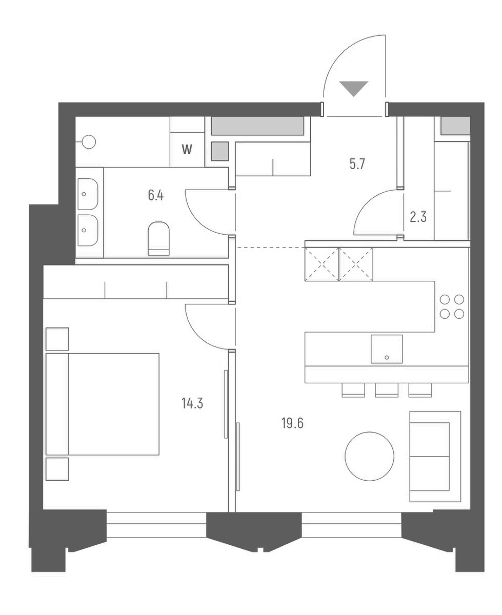 Планировка 48.3 м²