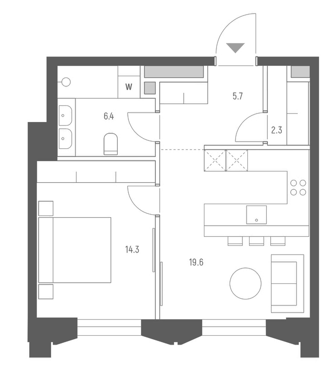 Планировка 48.3 м²