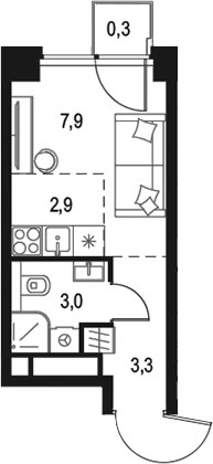 Планировка 17.4 м²