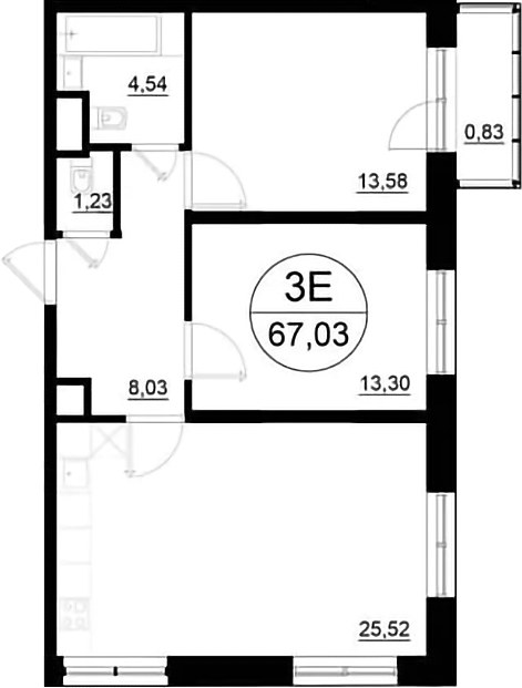Планировка 67.03 м²