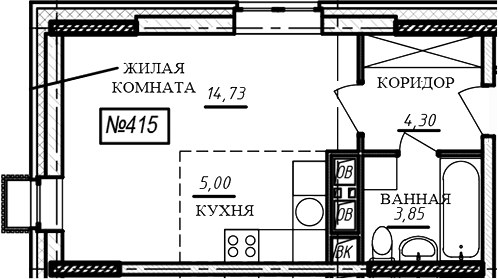 Планировка 27.9 м²