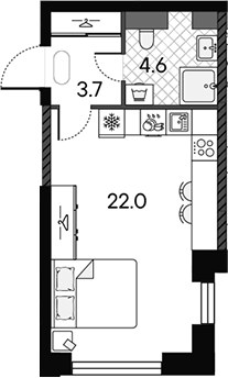 Планировка 30.3 м²