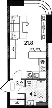 Планировка 29.2 м²