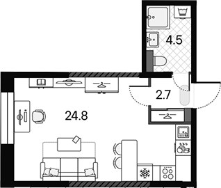 Планировка 32.0 м²