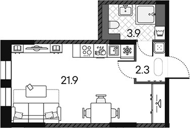 Планировка 28.1 м²