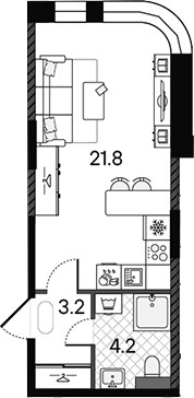 Планировка 29.2 м²