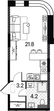Планировка 29.2 м²
