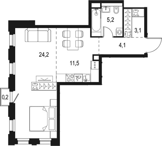 Планировка 48.3 м²