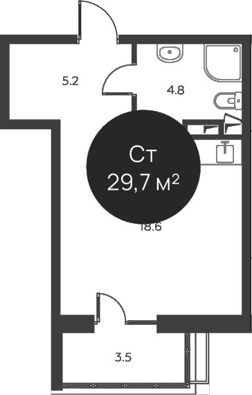 Планировка 29.7 м²